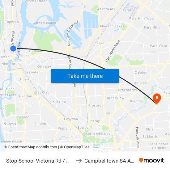 Stop School Victoria Rd / Walton St to Campbelltown SA Australia map