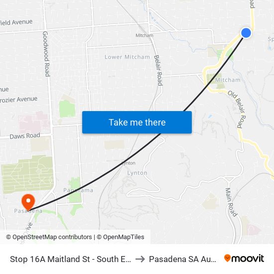 Stop 16A Maitland St - South East side to Pasadena SA Australia map