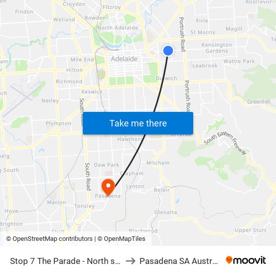 Stop 7 The Parade - North side to Pasadena SA Australia map