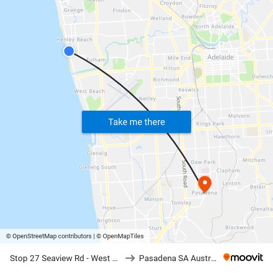 Stop 27 Seaview Rd - West side to Pasadena SA Australia map