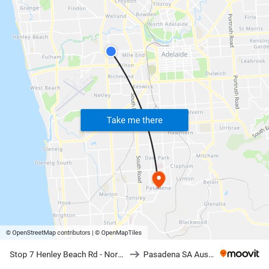 Stop 7 Henley Beach Rd - North side to Pasadena SA Australia map