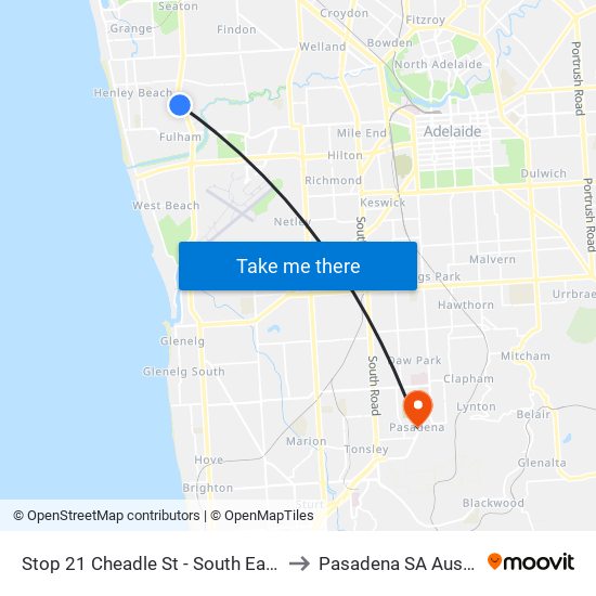 Stop 21 Cheadle St - South East side to Pasadena SA Australia map