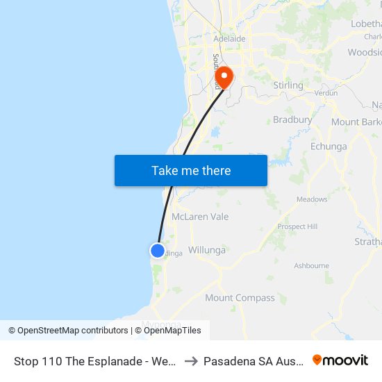 Stop 110 The Esplanade - West side to Pasadena SA Australia map