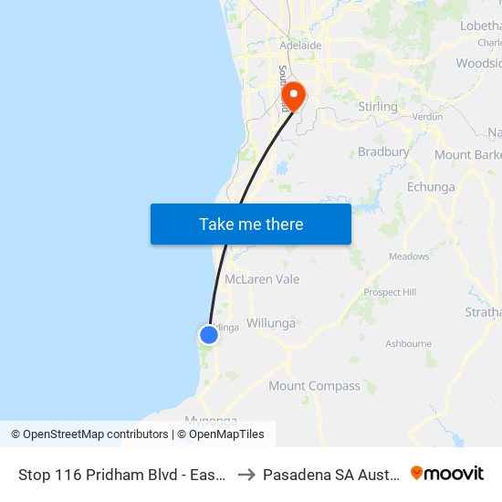 Stop 116 Pridham Blvd - East side to Pasadena SA Australia map