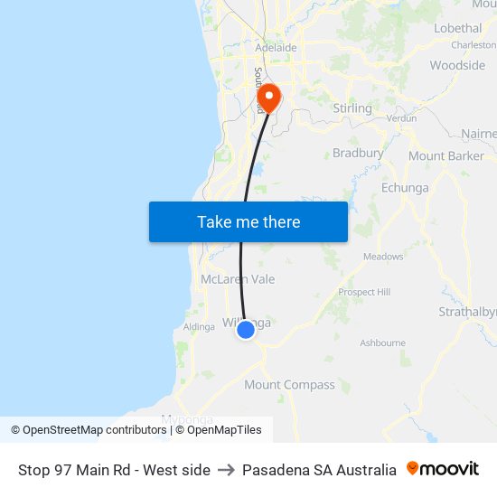 Stop 97 Main Rd - West side to Pasadena SA Australia map
