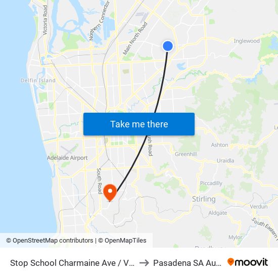 Stop School Charmaine Ave / Volare Ave to Pasadena SA Australia map