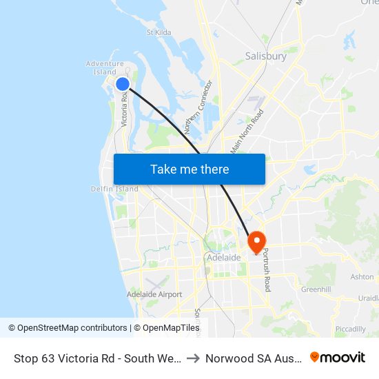 Stop 63 Victoria Rd - South West side to Norwood SA Australia map