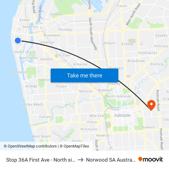 Stop 36A First Ave - North side to Norwood SA Australia map