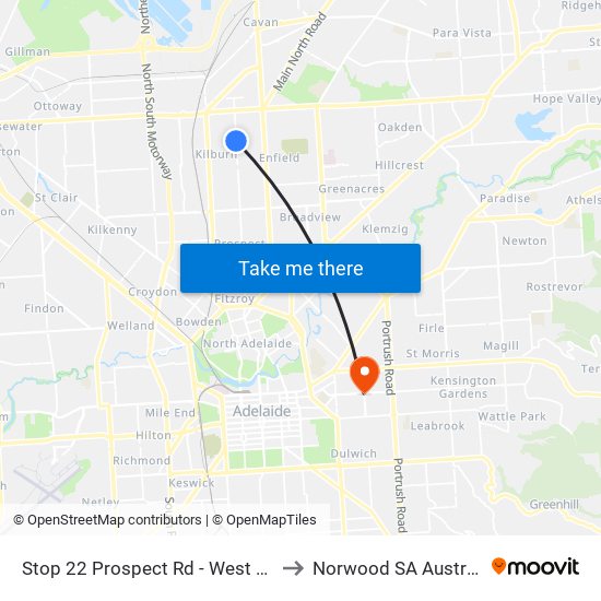 Stop 22 Prospect Rd - West side to Norwood SA Australia map