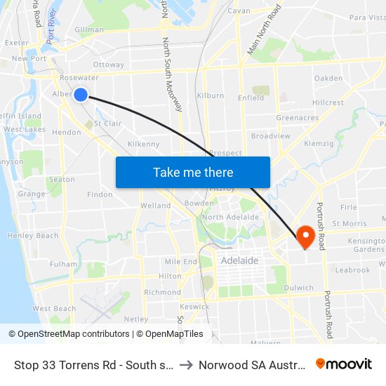 Stop 33 Torrens Rd - South side to Norwood SA Australia map