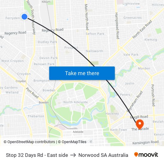 Stop 32 Days Rd - East side to Norwood SA Australia map