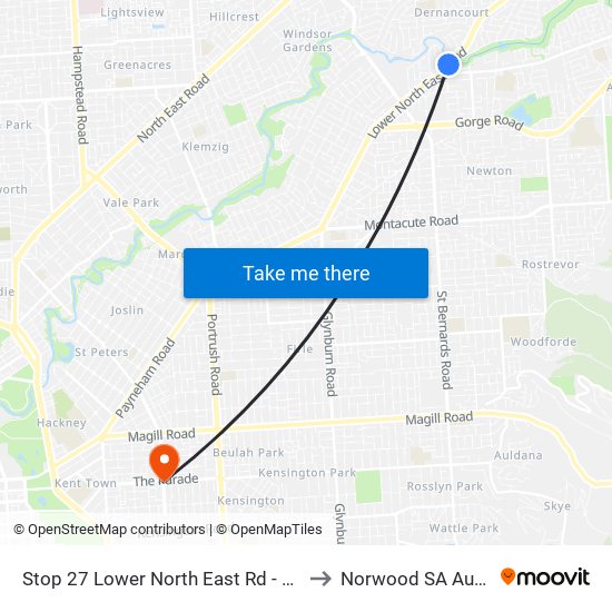 Stop 27 Lower North East Rd - West side to Norwood SA Australia map