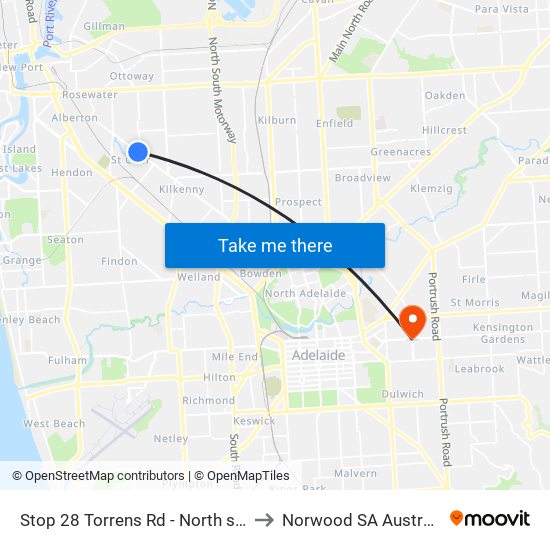 Stop 28 Torrens Rd - North side to Norwood SA Australia map