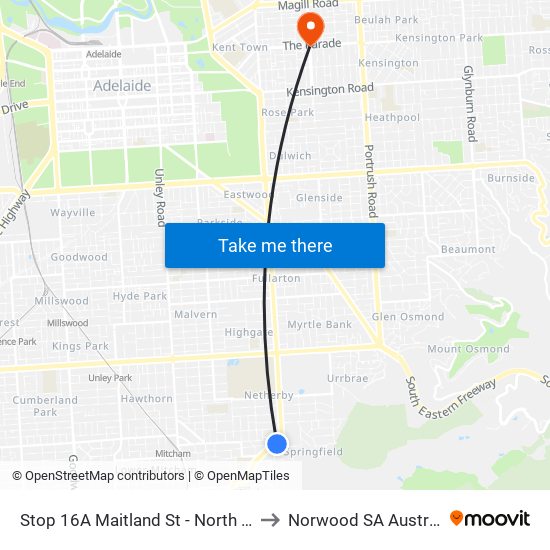 Stop 16A Maitland St - North side to Norwood SA Australia map