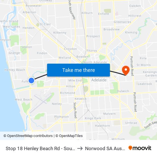 Stop 18 Henley Beach Rd - South side to Norwood SA Australia map