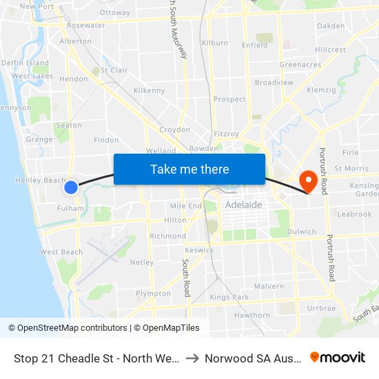 Stop 21 Cheadle St - North West side to Norwood SA Australia map
