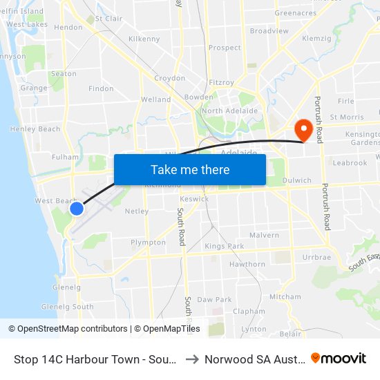 Stop 14C Harbour Town - South side to Norwood SA Australia map