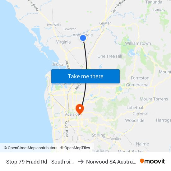 Stop 79 Fradd Rd - South side to Norwood SA Australia map