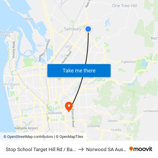 Stop School Target Hill Rd / Bataan Rd to Norwood SA Australia map