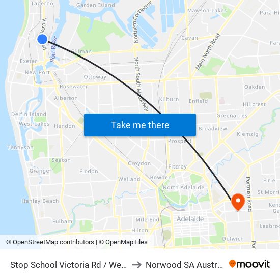 Stop School Victoria Rd / Weir St to Norwood SA Australia map