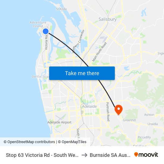 Stop 63 Victoria Rd - South West side to Burnside SA Australia map