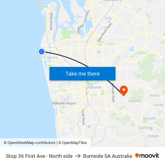 Stop 36 First Ave - North side to Burnside SA Australia map