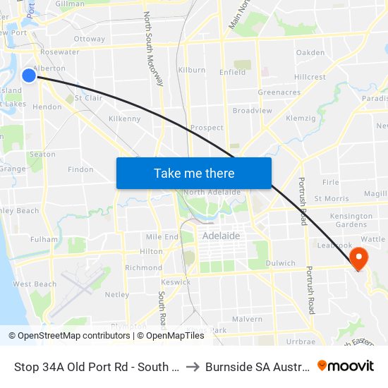 Stop 34A Old Port Rd - South side to Burnside SA Australia map