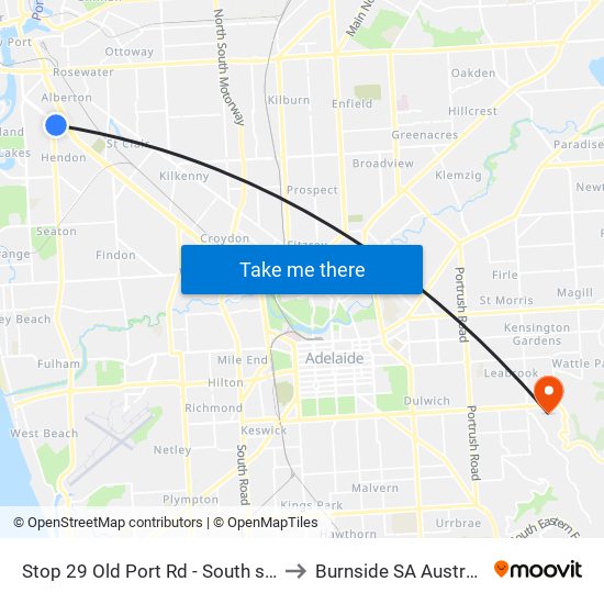 Stop 29 Old Port Rd - South side to Burnside SA Australia map