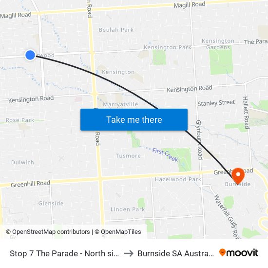 Stop 7 The Parade - North side to Burnside SA Australia map