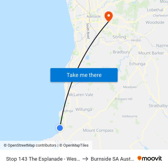 Stop 143 The Esplanade - West side to Burnside SA Australia map