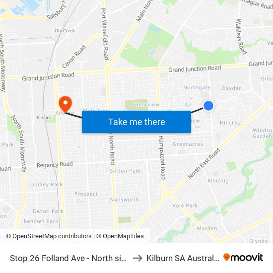 Stop 26 Folland Ave - North side to Kilburn SA Australia map