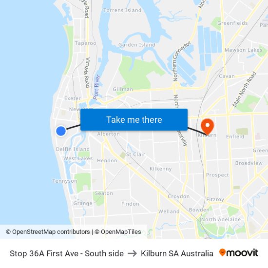 Stop 36A First Ave - South side to Kilburn SA Australia map