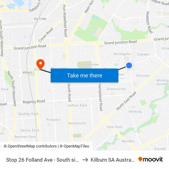 Stop 26 Folland Ave - South side to Kilburn SA Australia map