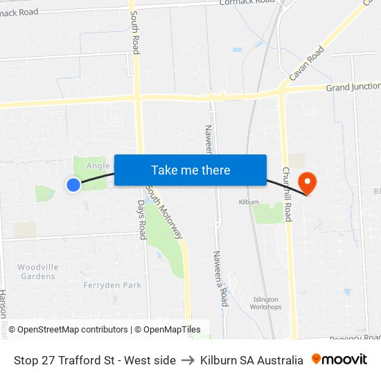 Stop 27 Trafford St - West side to Kilburn SA Australia map