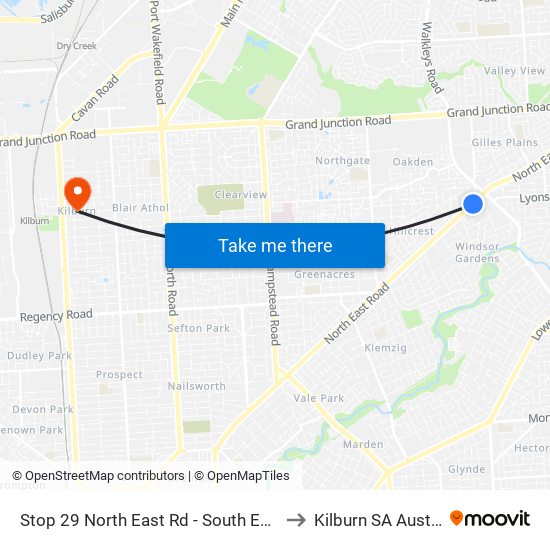 Stop 29 North East Rd - South East side to Kilburn SA Australia map