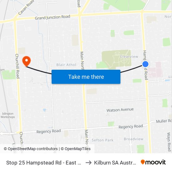 Stop 25 Hampstead Rd - East side to Kilburn SA Australia map