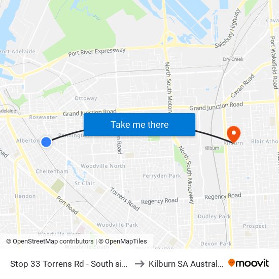 Stop 33 Torrens Rd - South side to Kilburn SA Australia map