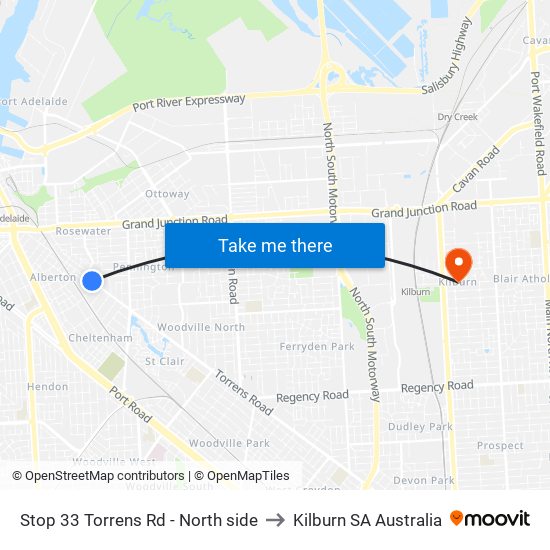 Stop 33 Torrens Rd - North side to Kilburn SA Australia map
