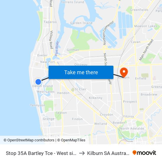 Stop 35A Bartley Tce - West side to Kilburn SA Australia map