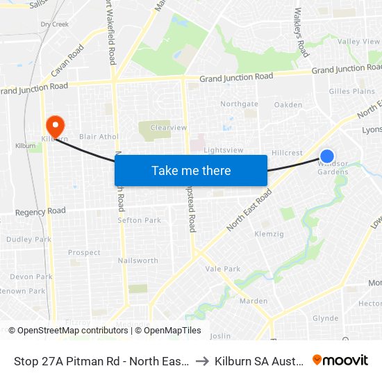 Stop 27A Pitman Rd - North East side to Kilburn SA Australia map