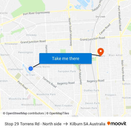 Stop 29 Torrens Rd - North side to Kilburn SA Australia map