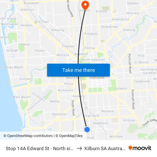 Stop 14A Edward St - North side to Kilburn SA Australia map