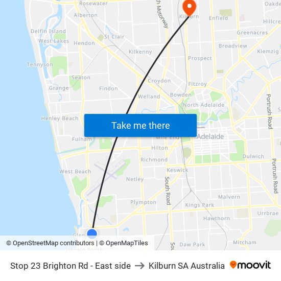 Stop 23 Brighton Rd - East side to Kilburn SA Australia map