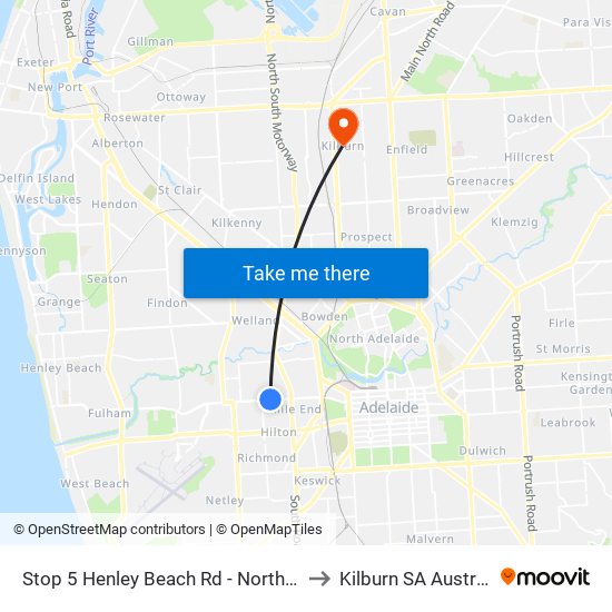 Stop 5 Henley Beach Rd - North side to Kilburn SA Australia map