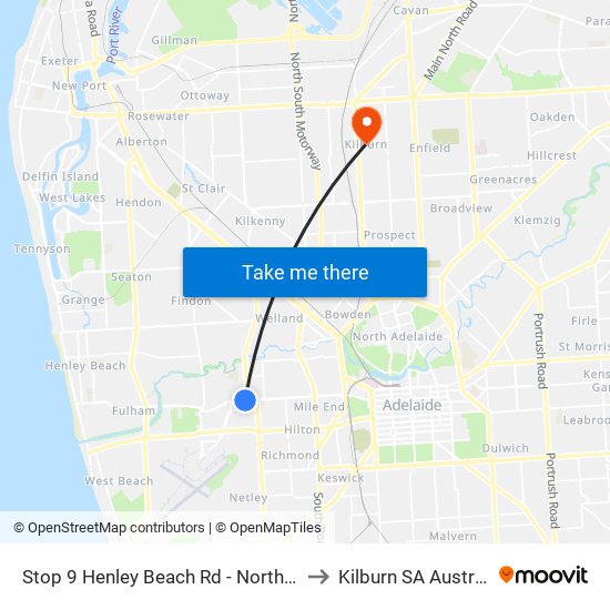 Stop 9 Henley Beach Rd - North side to Kilburn SA Australia map