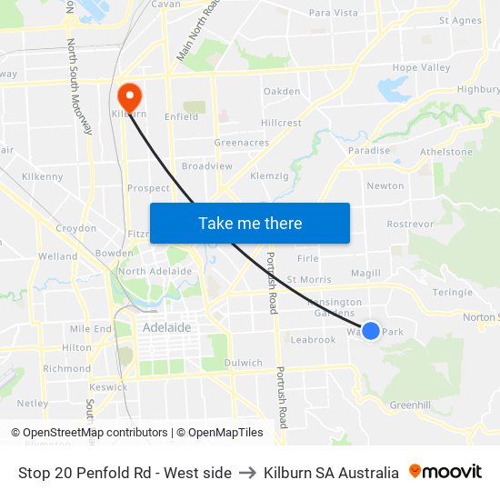 Stop 20 Penfold Rd - West side to Kilburn SA Australia map