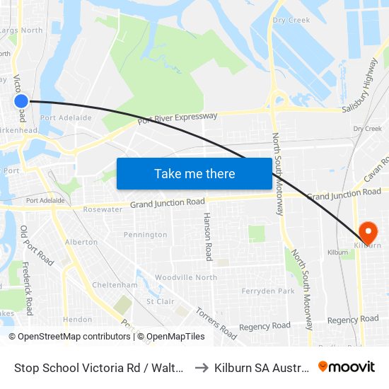 Stop School Victoria Rd / Walton St to Kilburn SA Australia map