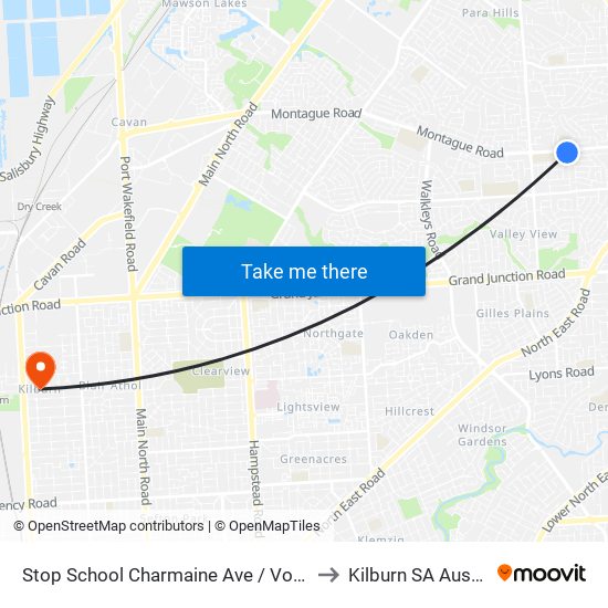 Stop School Charmaine Ave / Volare Ave to Kilburn SA Australia map