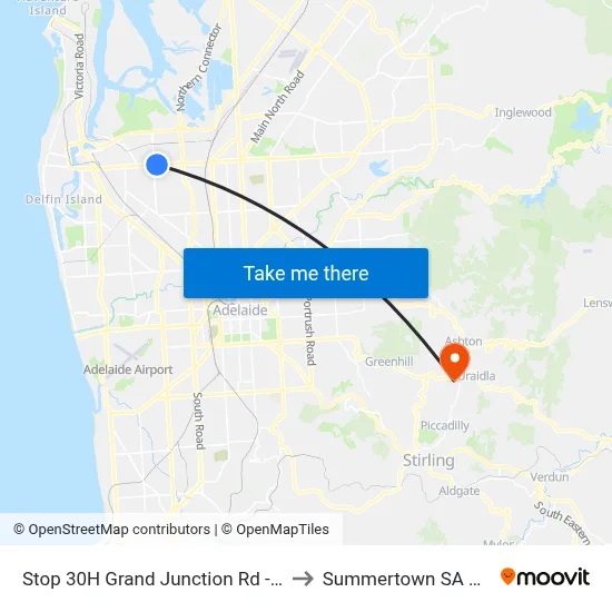 Stop 30H Grand Junction Rd - North side to Summertown SA Australia map