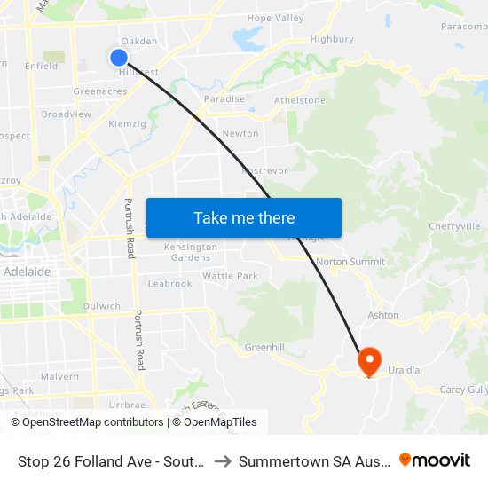 Stop 26 Folland Ave - South side to Summertown SA Australia map